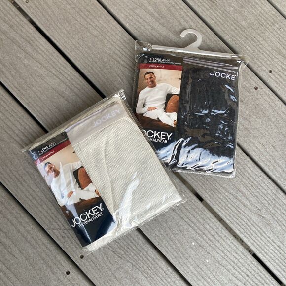 Jockey Other - Jockey  Thermal Pant Base Long John Gray Beige Waffle Warmer Cotton Poly L 2006
